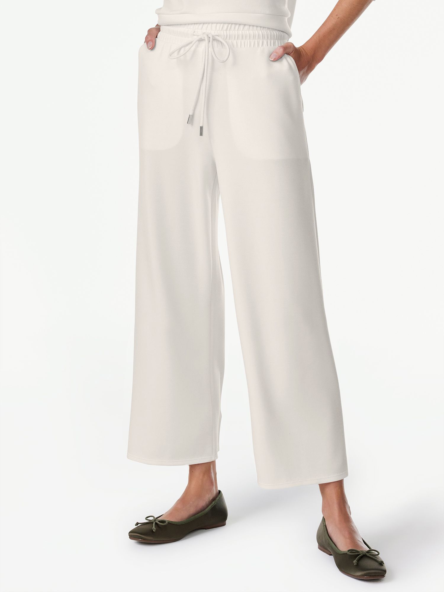 Scoop Women's Scuba Knit Cropped Lounge Pants, Size XS-XXL - Walmart.com | Walmart (US)