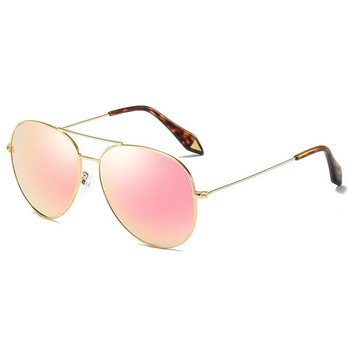 COASION Oversized Polarized Aviator Sunglasses for Women Mirrored Lens Lightweight Metal Frame ... | Amazon (US)