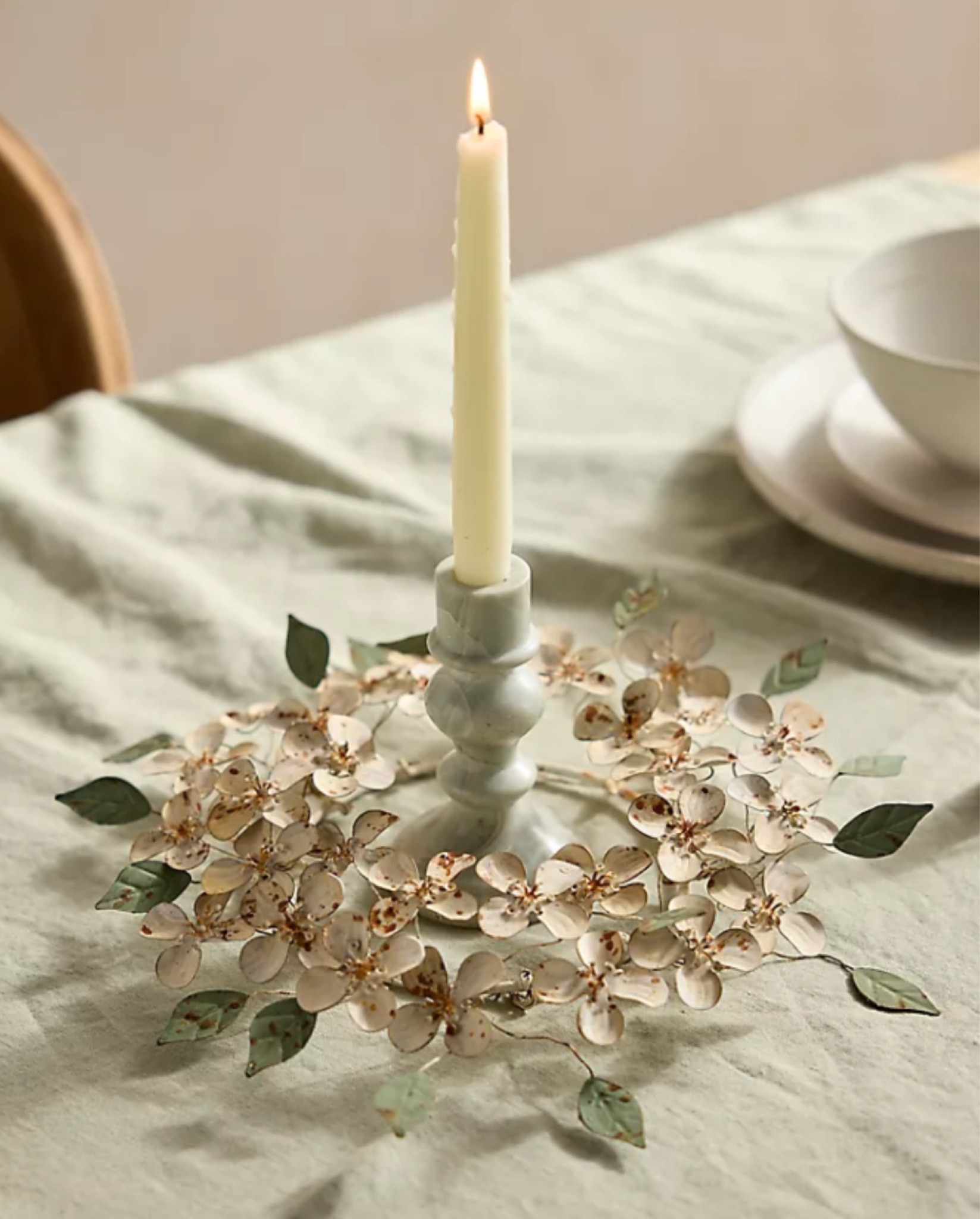 
The delicate blooms of a dogwood tree—one of our favorite signs of spring—inspired this elegant wreath. Each one is designed and hand-crafted from durable iron, then finished by hand for a one-of-a-kind look.

Iron
Indoor use only
Dust with dry cloth
Handmade; variance in appearance may occur
Imported

Dimensions

Small: 10" diameter
Medium: 16" diameter
Large: 22" diameter

#LTKHome