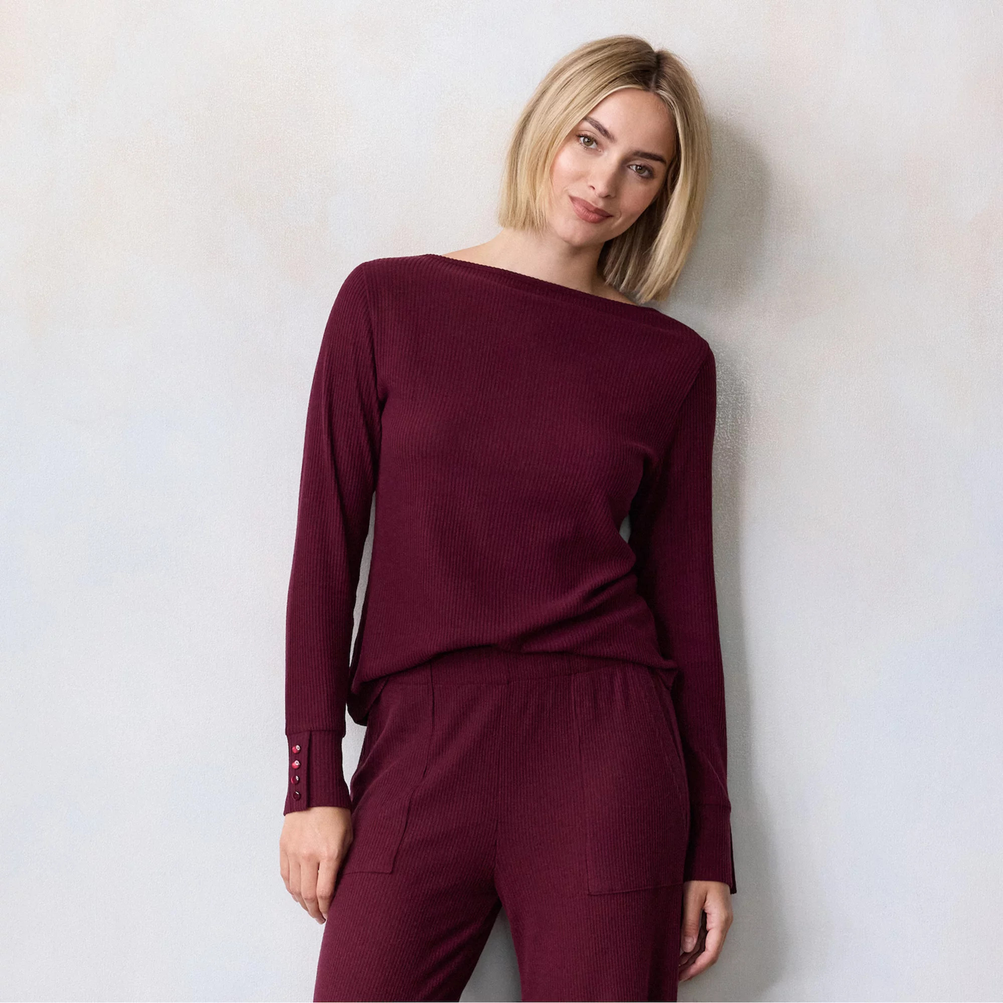 Women's LC Lauren Conrad Long Sleeve Boat Neck Tee | Kohl's