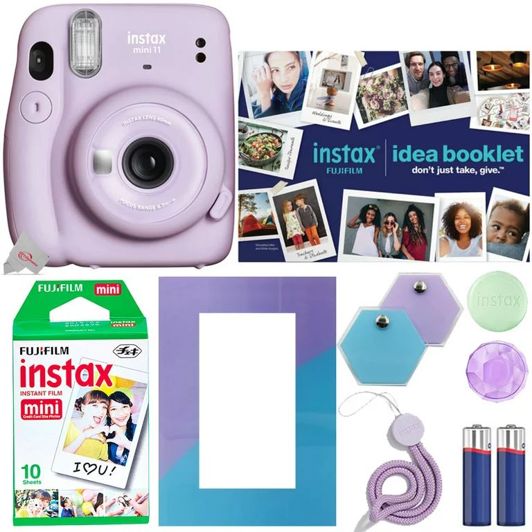 FUJIFILM INSTAX Mini 11 Instant Film Camera Bundle (Lilac Purple) | Walmart (US)