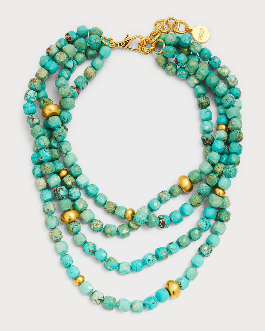 Turquoise Magnesite Brushed Accent Necklace | Neiman Marcus