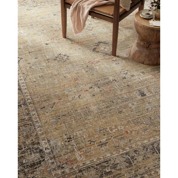 Magnolia Home By Joanna Gaines X Loloi Millie Gold / Charcoal Area Rug | Wayfair North America