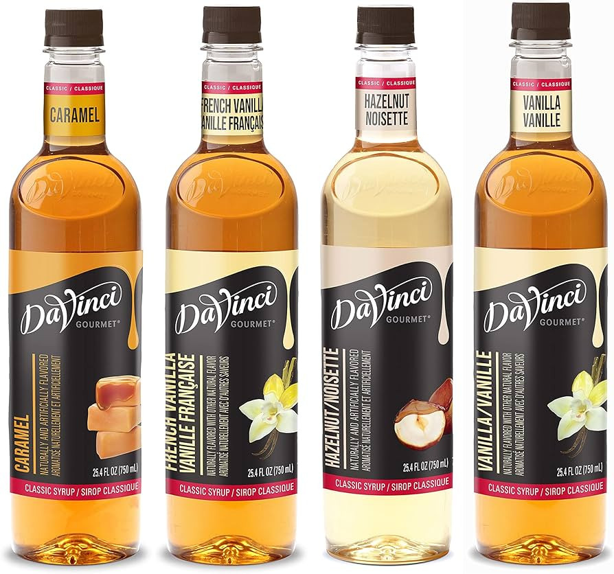 DaVinci Gourmet Syrup, Classic Coffeehouse Variety Pack - Caramel, French Vanilla, Hazelnut, Vani... | Amazon (US)