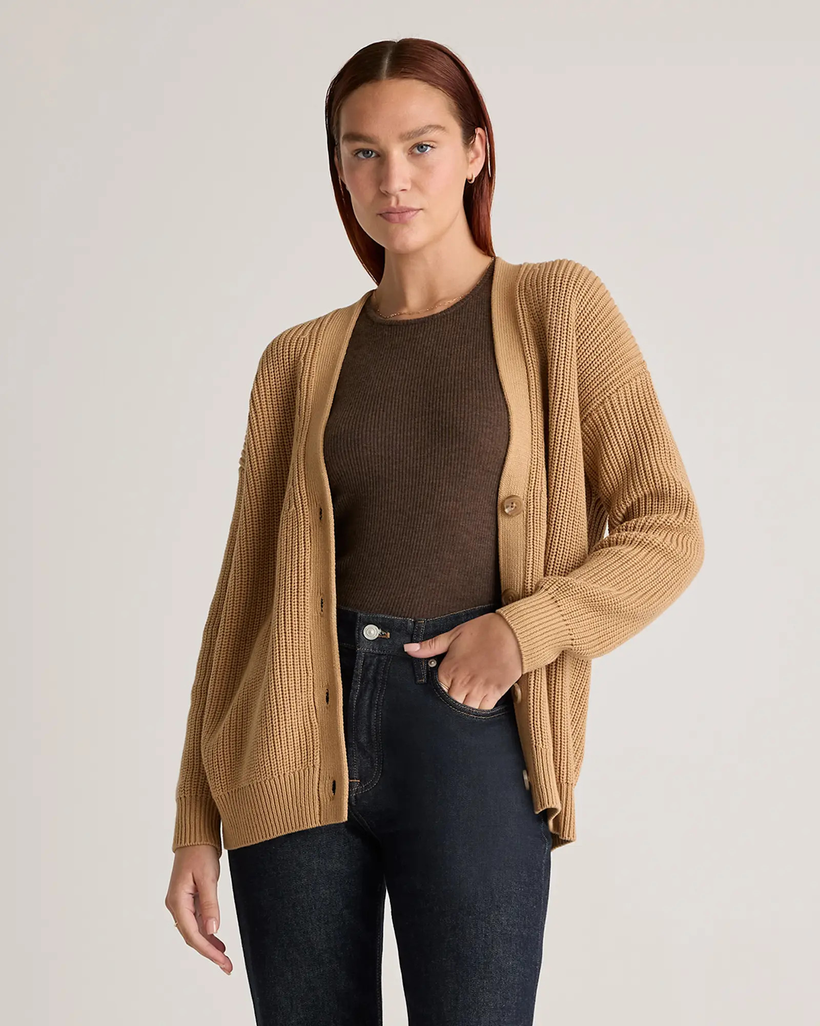 100% Organic Cotton Oversized Boyfriend Cardigan | Quince