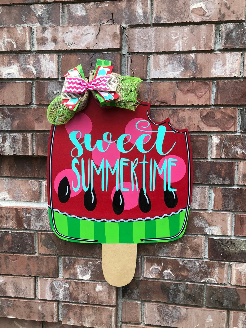 Summer Door Hanger, Popsicle Door Hanger, Popsicle Door Hanger, Summer Wreath, Watermelon Wreath,... | Etsy (US)