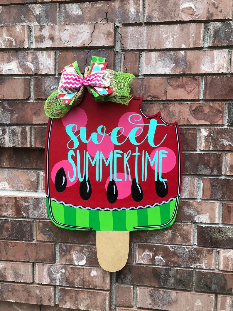 Summer Door Hanger, Popsicle Door Hanger, Popsicle Door Hanger, Summer Wreath, Watermelon Wreath,... | Etsy (US)