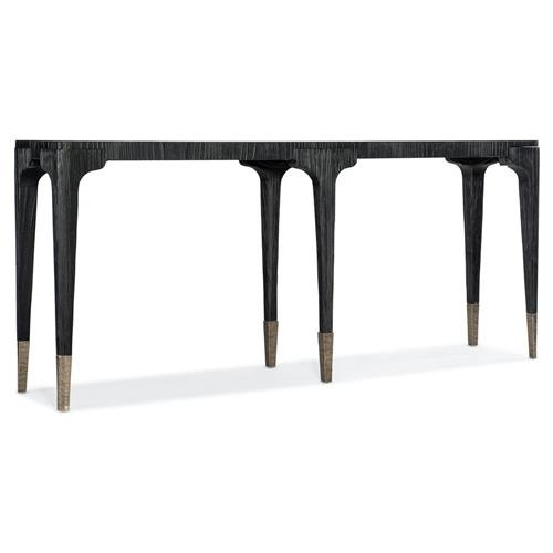 Paul Global Bazaar Black Pine Wood Metal Accent Rectangular Console Table | Kathy Kuo Home