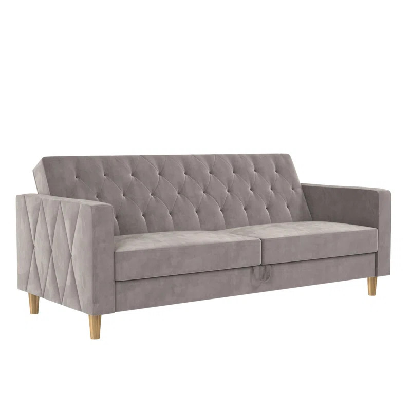 Liberty Twin 75.5" Wide Tufted Back Convertible Sofa with Storage | Wayfair North America