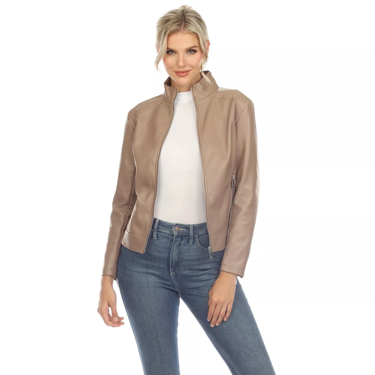 Women's White Mark Classic Biker Jacket | Kohl's