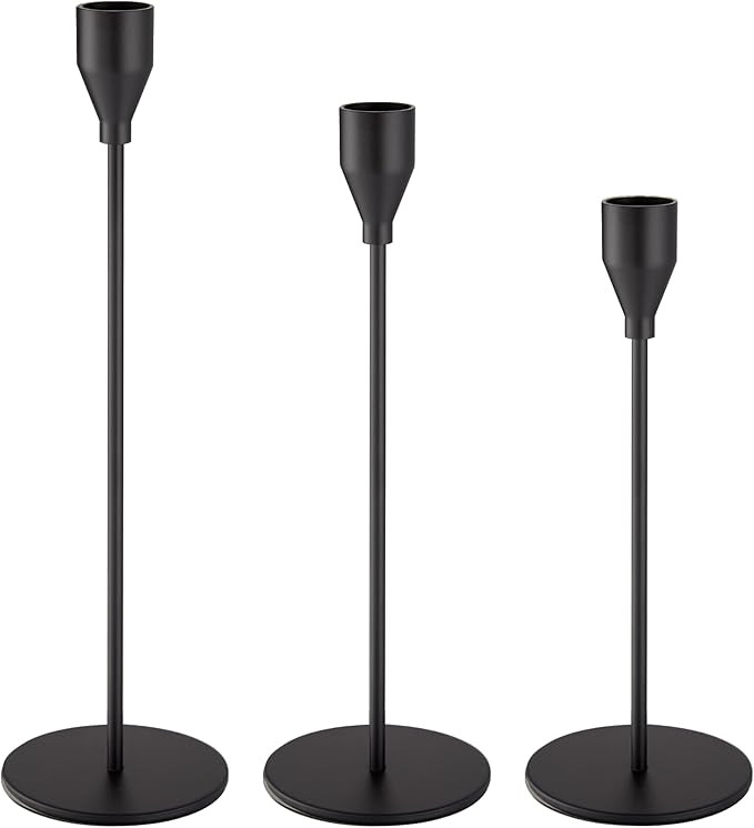 Metal Black Taper Candle Holder for Wedding, Christmas, Taper Candlestick Holder for Table Center... | Amazon (US)