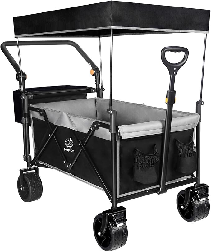 Napfox Collapsible Wagon Heavy Duty Wagons Carts Foldable with Removable Canopy, Foldable Wagon C... | Amazon (US)