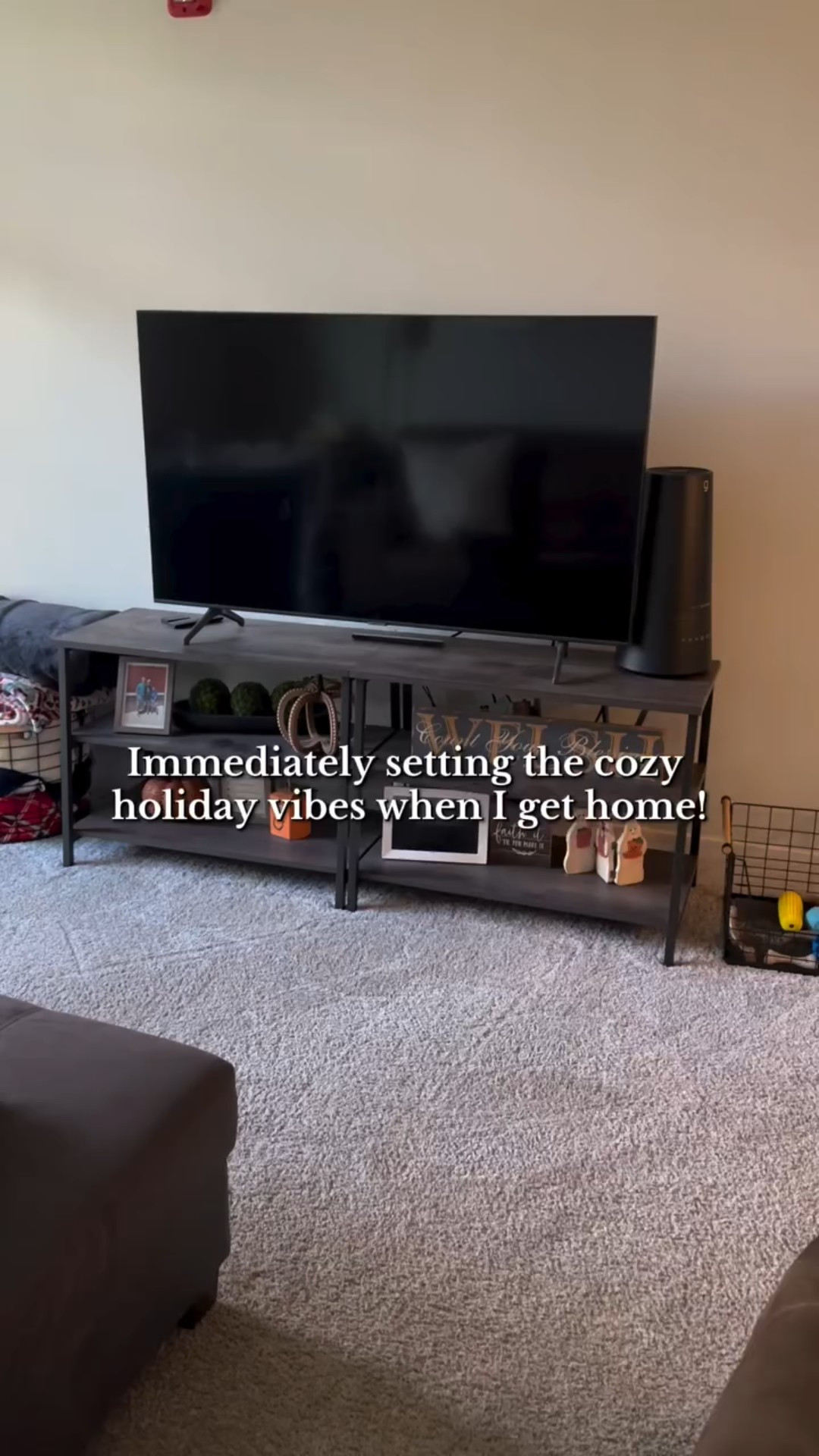 Cozy Christmas ambiance is always the first thing I set when I walk in the door 🎶✨
Holiday music + calming background on the TV = instant mood booster! Time to switch out the pumpkins for Christmas trees! 

#christmasvibes #cozyhome #christmasaesthetic  #cozyaesthetic #lifestylecreator

#LTKSeasonal #LTKHome #LTKHoliday