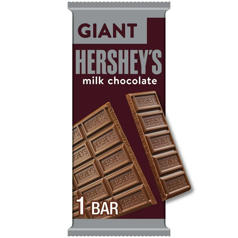 Hershey's Milk Chocolate Giant Candy, Bar 7.56 oz, 25 Pieces | Walmart (US)