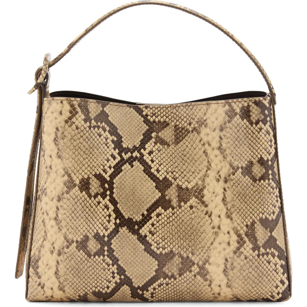 MANGO Snakeskin Print Shoulder Bag in Beige at Nordstrom | Nordstrom