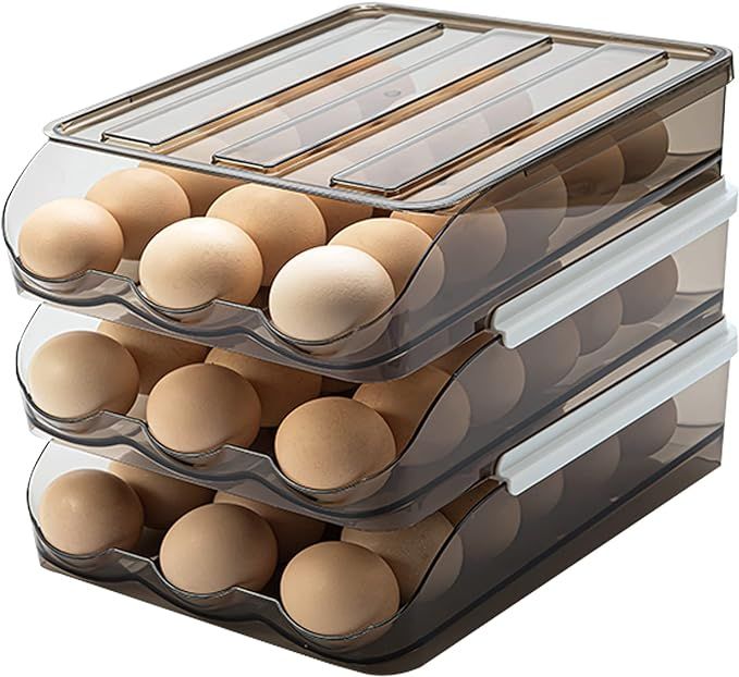 Memeyou Deviled Egg Organizer with Lid for Refrigerator Plastic Stackable Storage Container Reusa... | Amazon (US)
