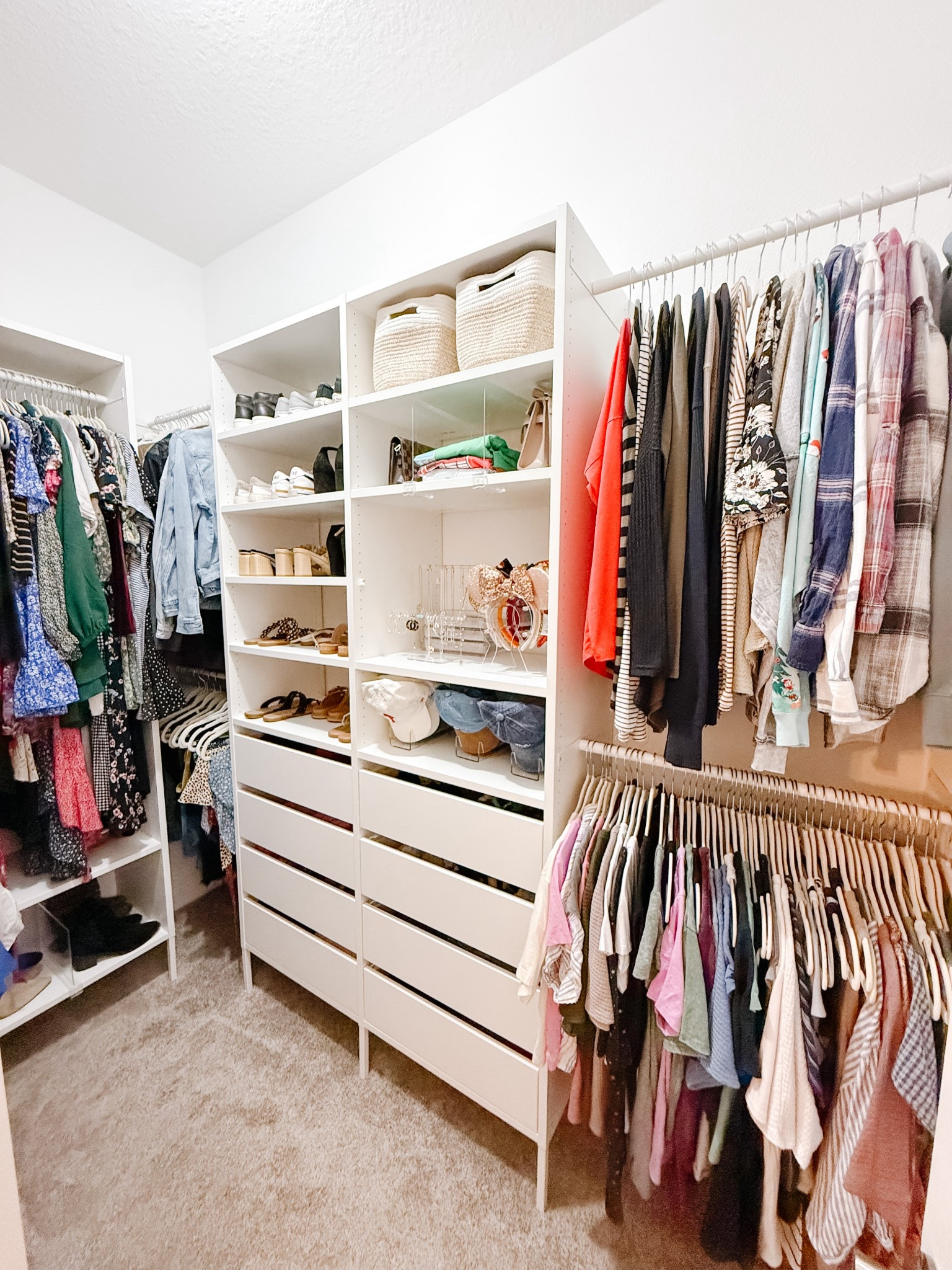 Closet Organization! 
I can’t link the closet system. It is from IKEA and called the Aurtal System!