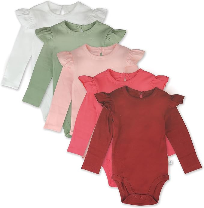 HonestBaby Long Sleeve Bodysuits Multipack Organic Cotton for Infant Baby Girls | Amazon (US)