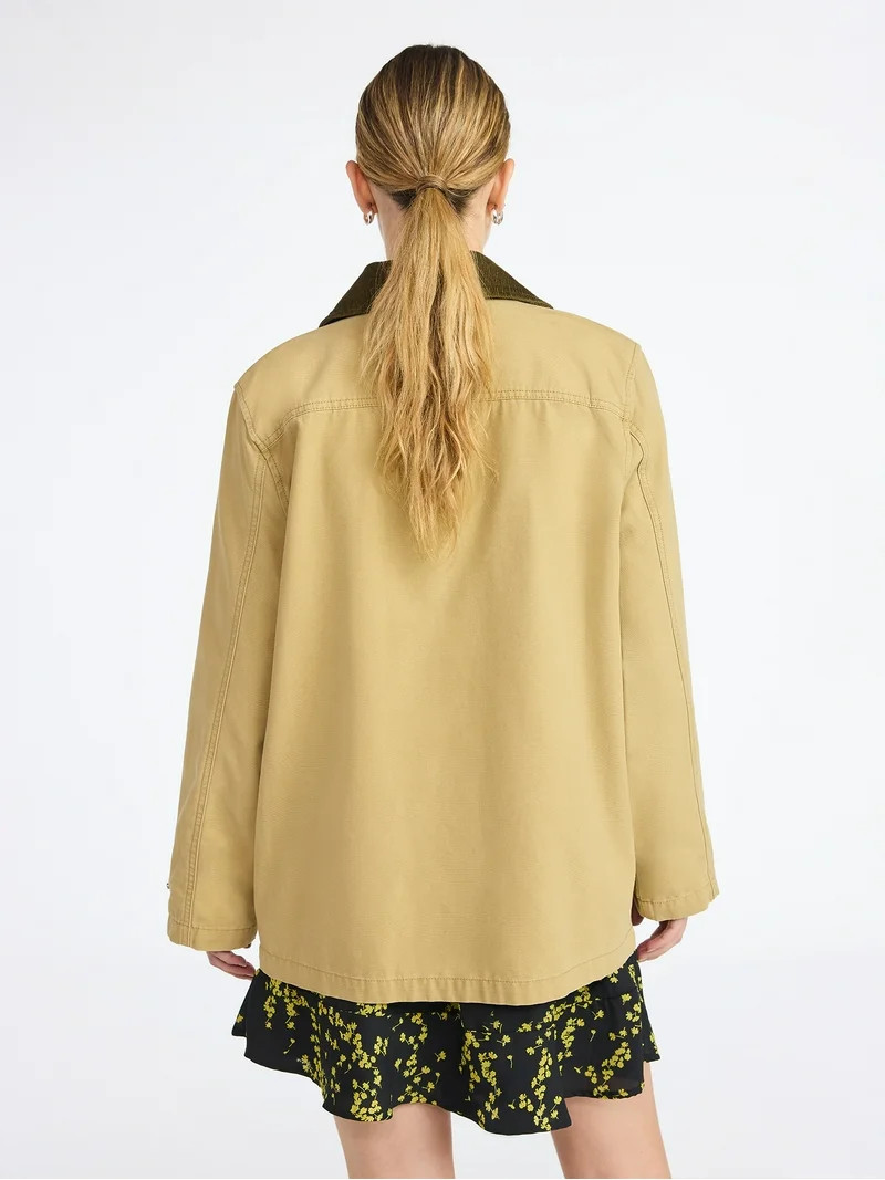 Scoop Women’s and Women’s Plus Cotton Oversized Cargo Barn Jacket, Midweight, XS-4X | Walmart (US)