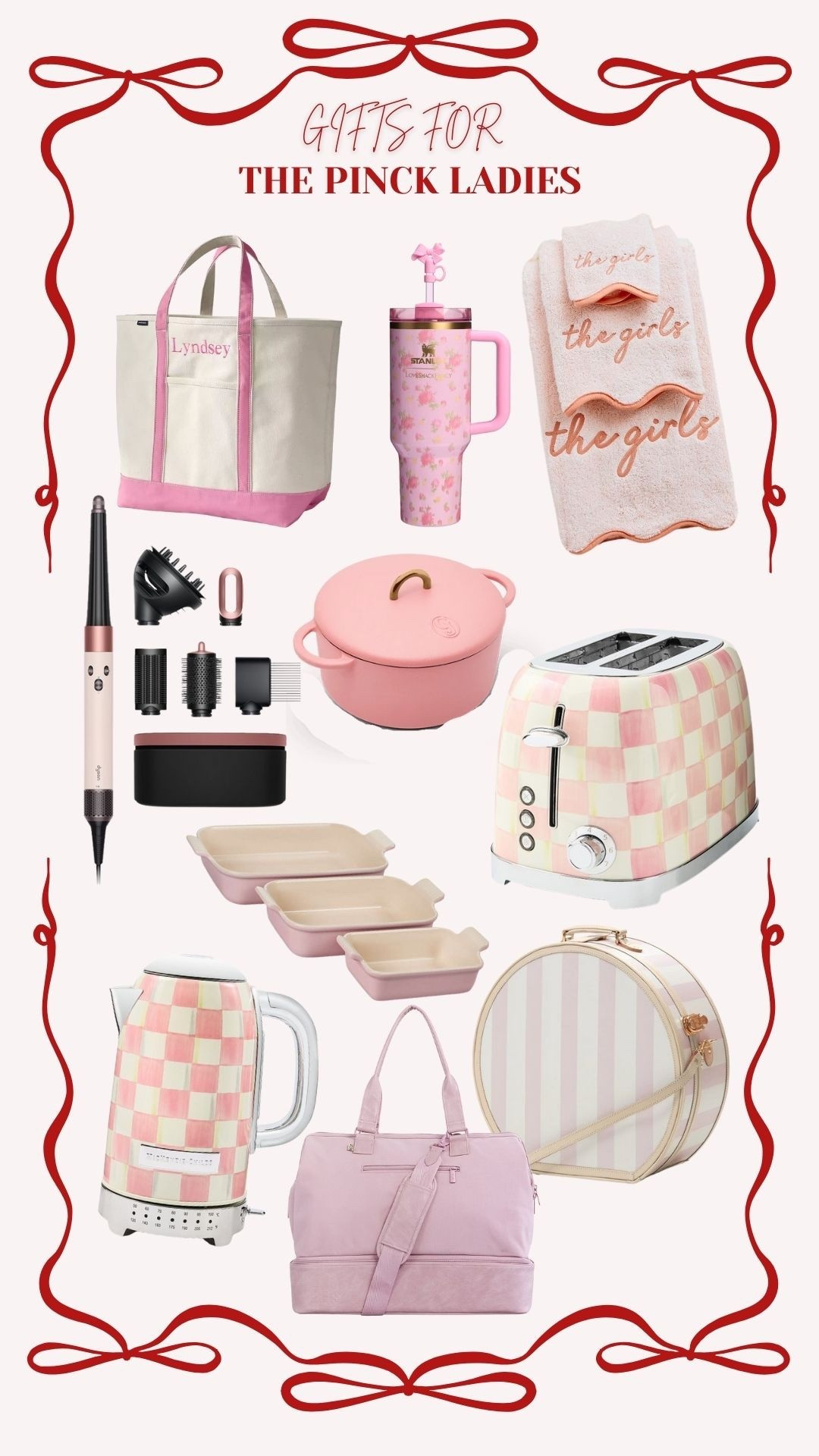 Mackenzie-Childs, Steamline Luggage, Crate & Barrel, Lands End, Dyson, Stanley, LoveShackFancy, Revolve, Weezie Towels, Great Jones, gifts for the pink ladies, pink gifts, girly gifts, unique gifts

#LTKFindsUnder100 #LTKHome #LTKGiftGuide