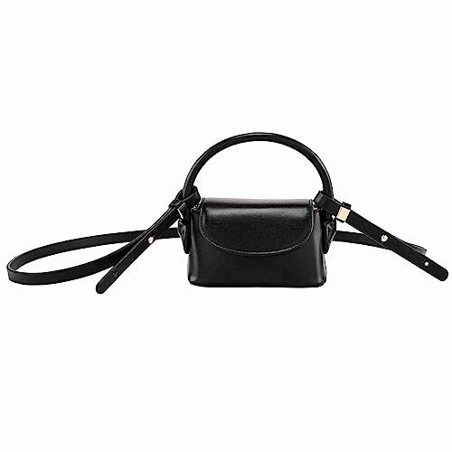 Ayliss Women Mini Purse Bag Mini Top Handle Clutch Crossbody Handbag Coin Cute Purse Lipstick Bag Y2K Accessories Gift (Black) | Amazon (US)