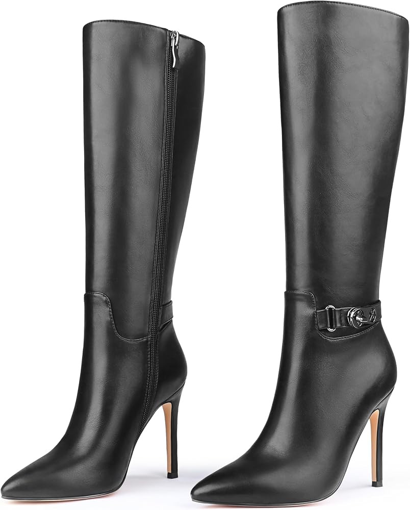 MERUMOTE Stiletto Knee High Boots Women Sexy Pointed Toe Zipper High Heels Boots | Amazon (US)