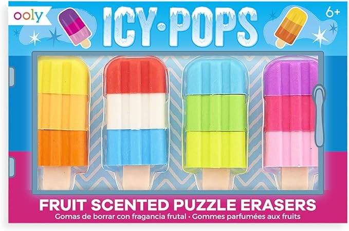 OOLY, ICY Pops Fruit-Scented Puzzle Erasers, School Supplies for Kids - Set of 4 | Amazon (US)