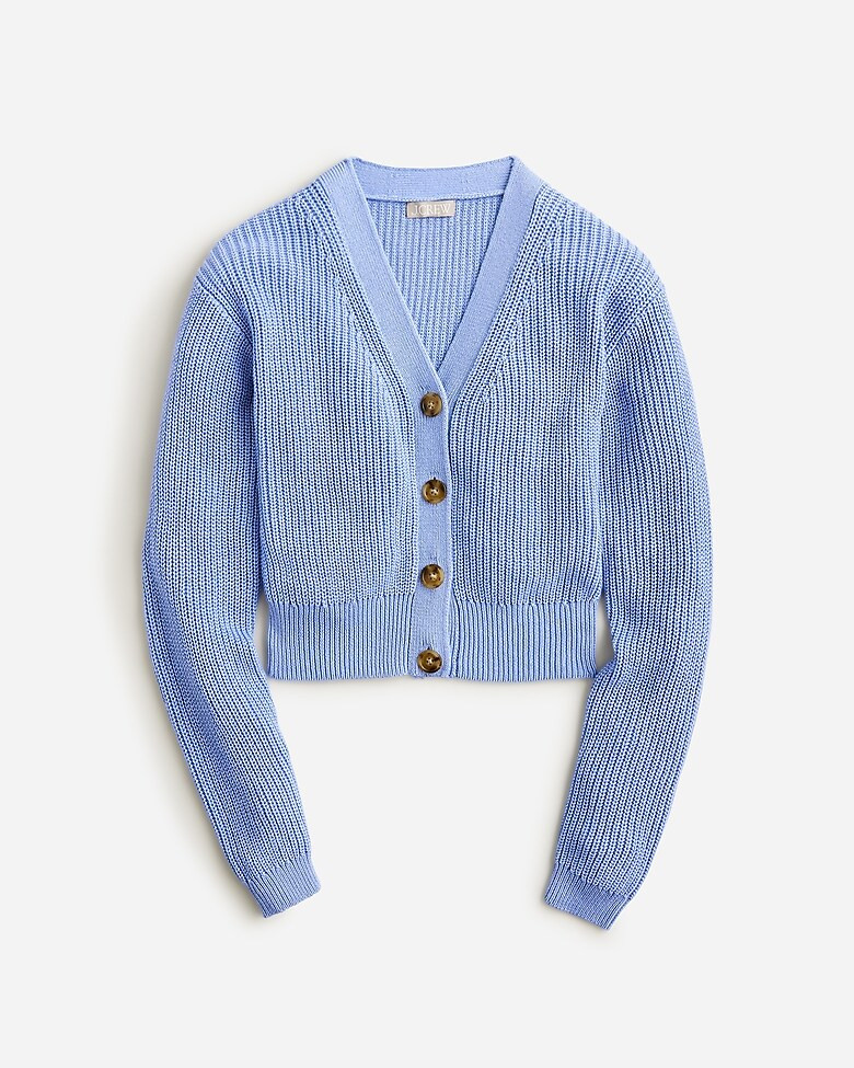 Cotton-blend cropped V-neck cardigan sweater | J. Crew US