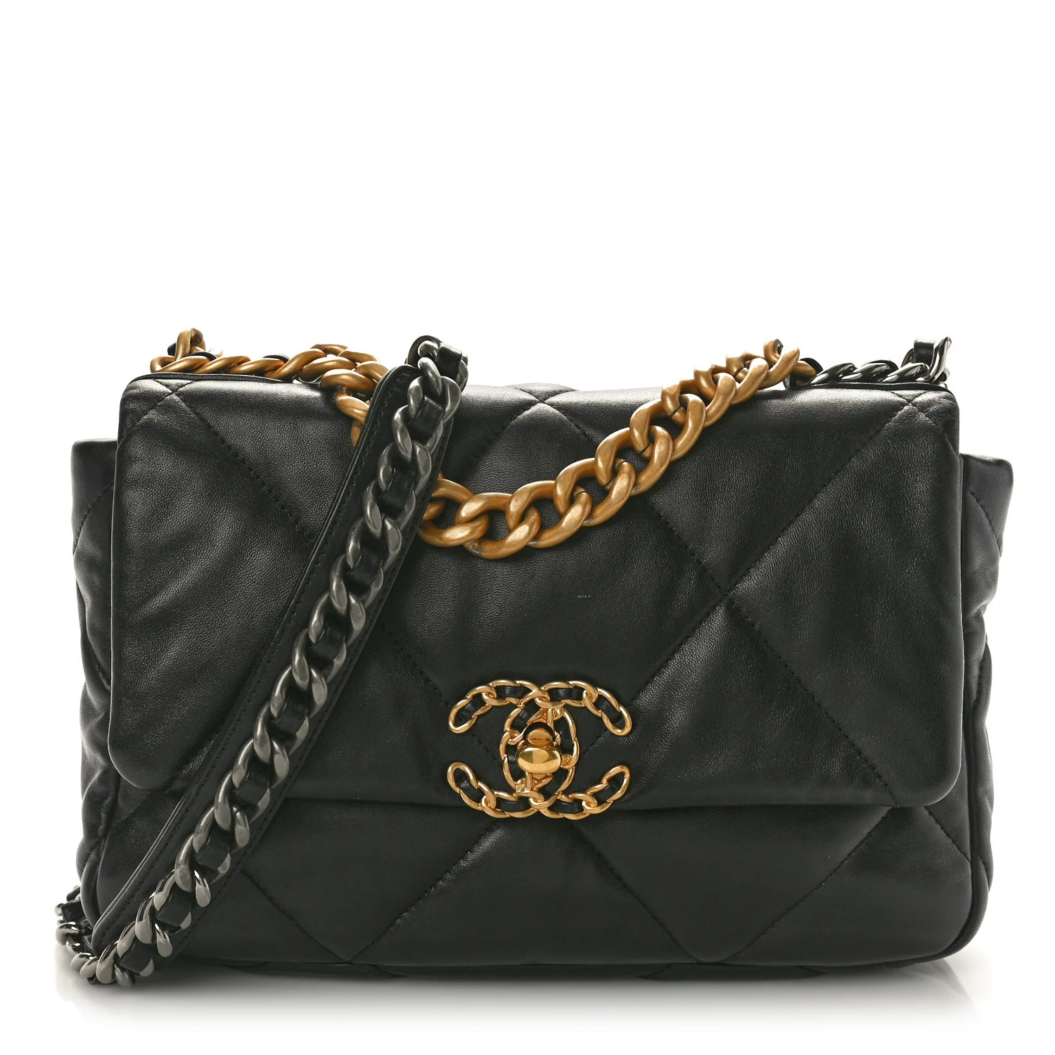 Lambskin Quilted Medium Chanel 19 Flap Black | FASHIONPHILE (US)