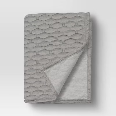 Triple Knit Throw Blanket Heathered Gray - Room Essentials™ | Target