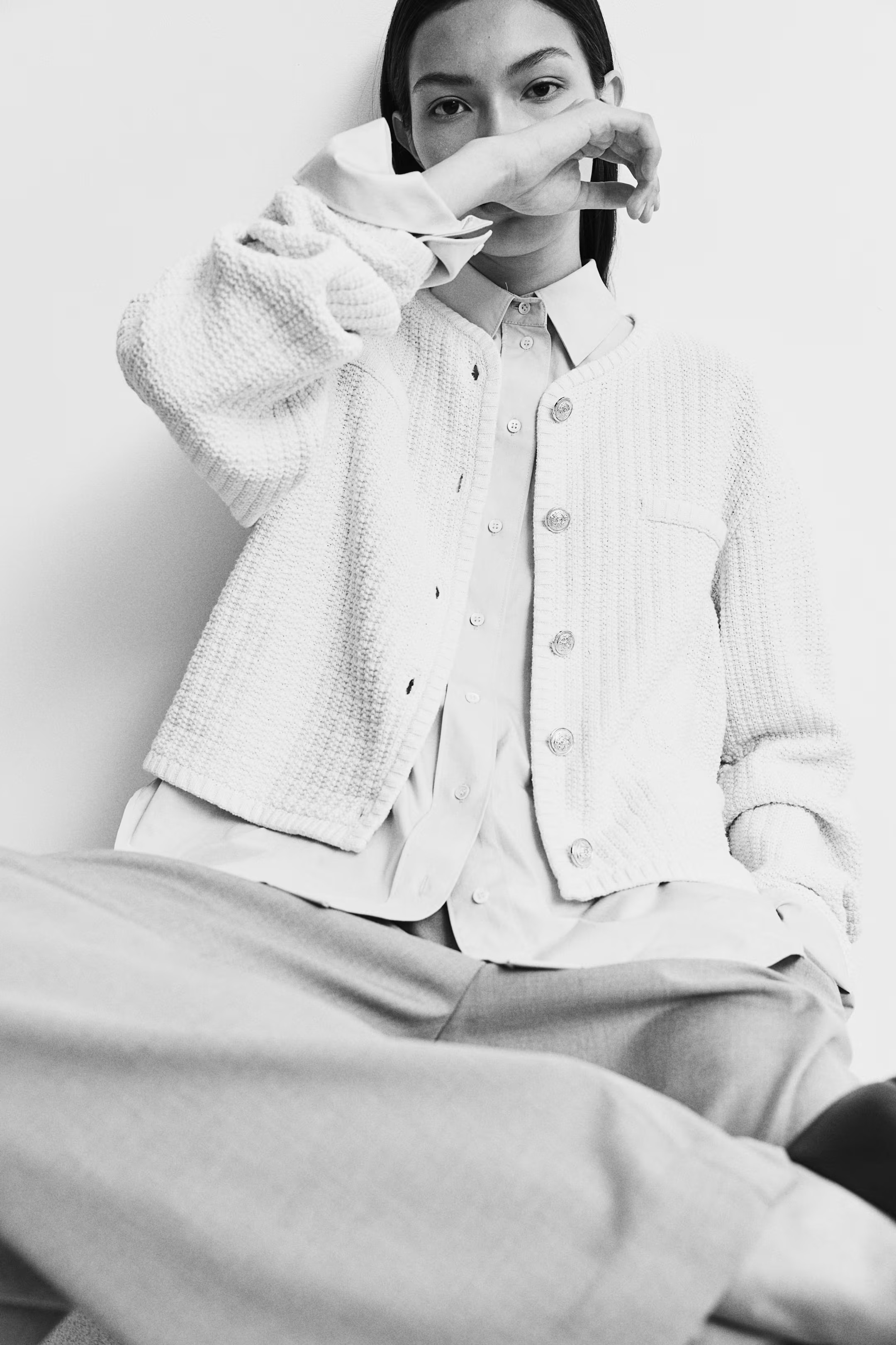 Short Textured-knit Cardigan | H&M (US + CA)