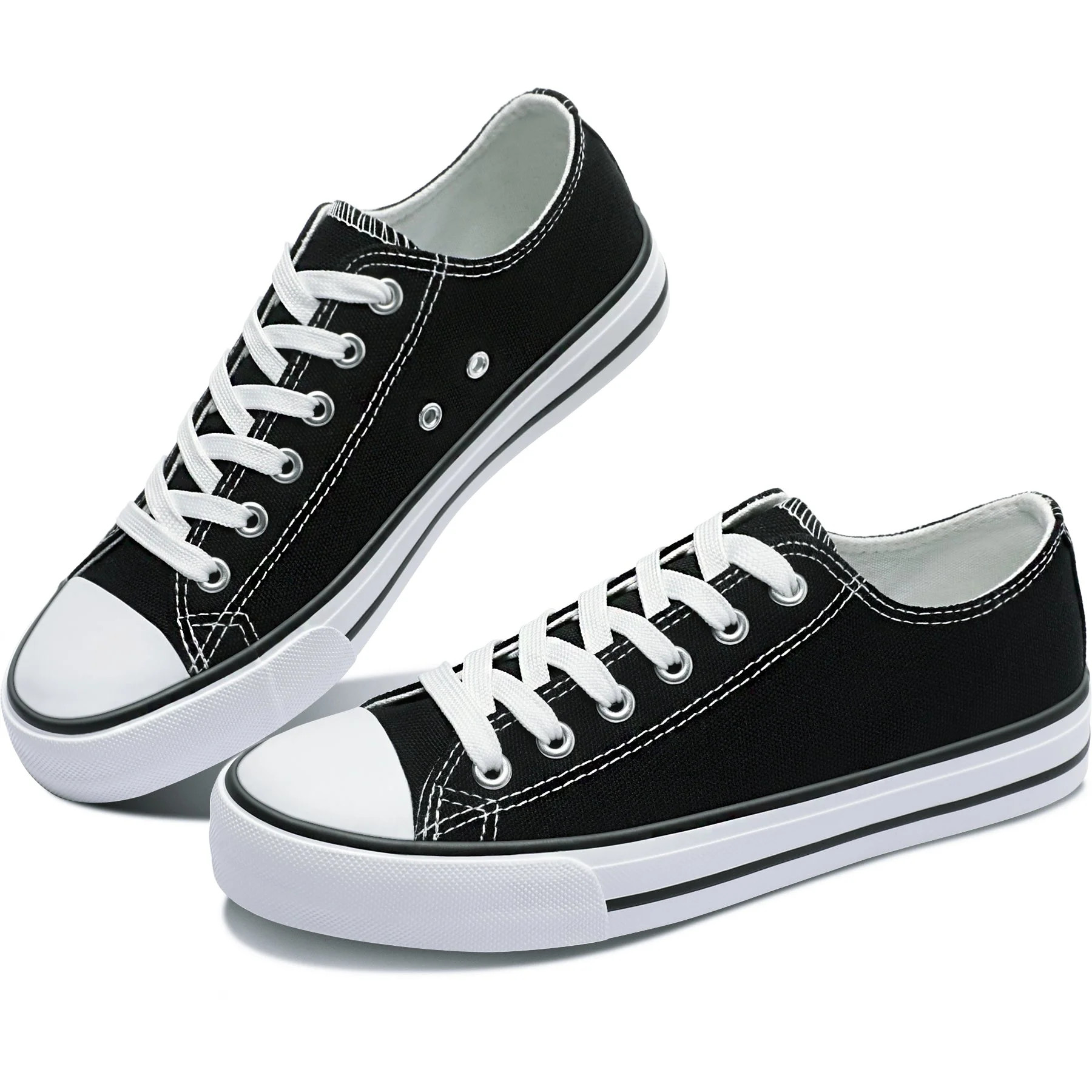 Obtaom Womens Canvas Fashion Sneakers Cute Low Top Shoes Comfortable Canvas walking Flats for Lad... | Walmart (US)