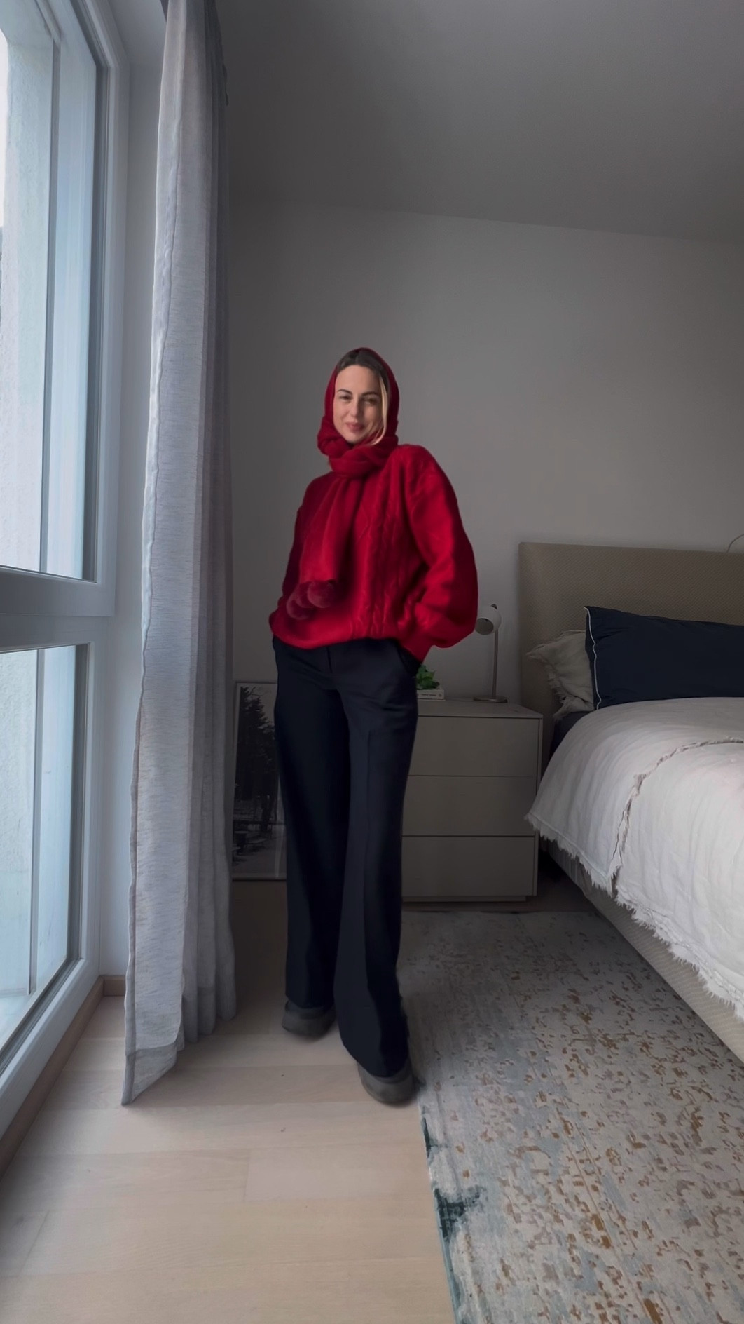 Red knit/Balaclava and wide leg Pants

#LTKeurope #LTKfindsunder100 #LTKstyletip