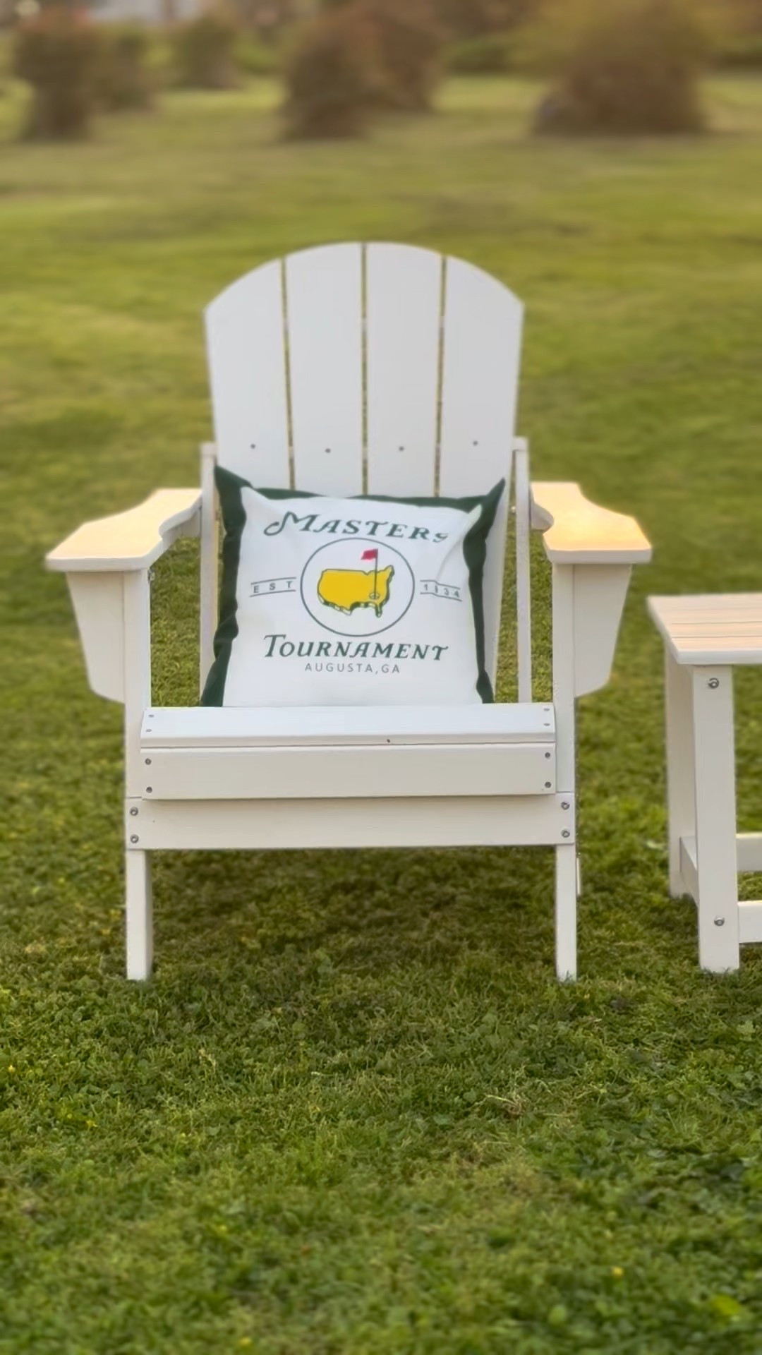 Masters Golf Tournament pillows on my classic white Adirondack chairs.. ⛳️

#LTKHome #LTKdayinmylife #LTKSeasonal
