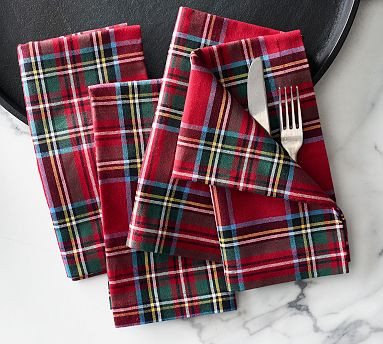 Stewart Plaid Cotton Napkins - Set of 4 | Pottery Barn (US)