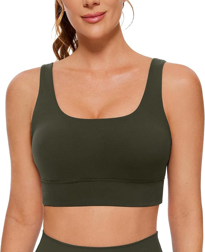 CRZ YOGA Butterluxe Womens U Back Sports Bra - Scoop Neck Padded Low Impact Yoga Clothes Workout ... | Amazon (CA)