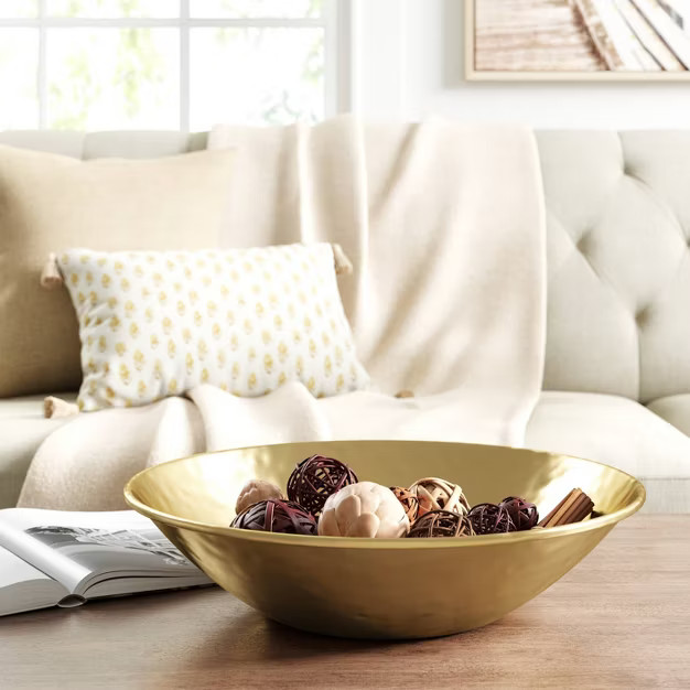 3" x 16" Metal Bowl Gold - Threshold™ | Target