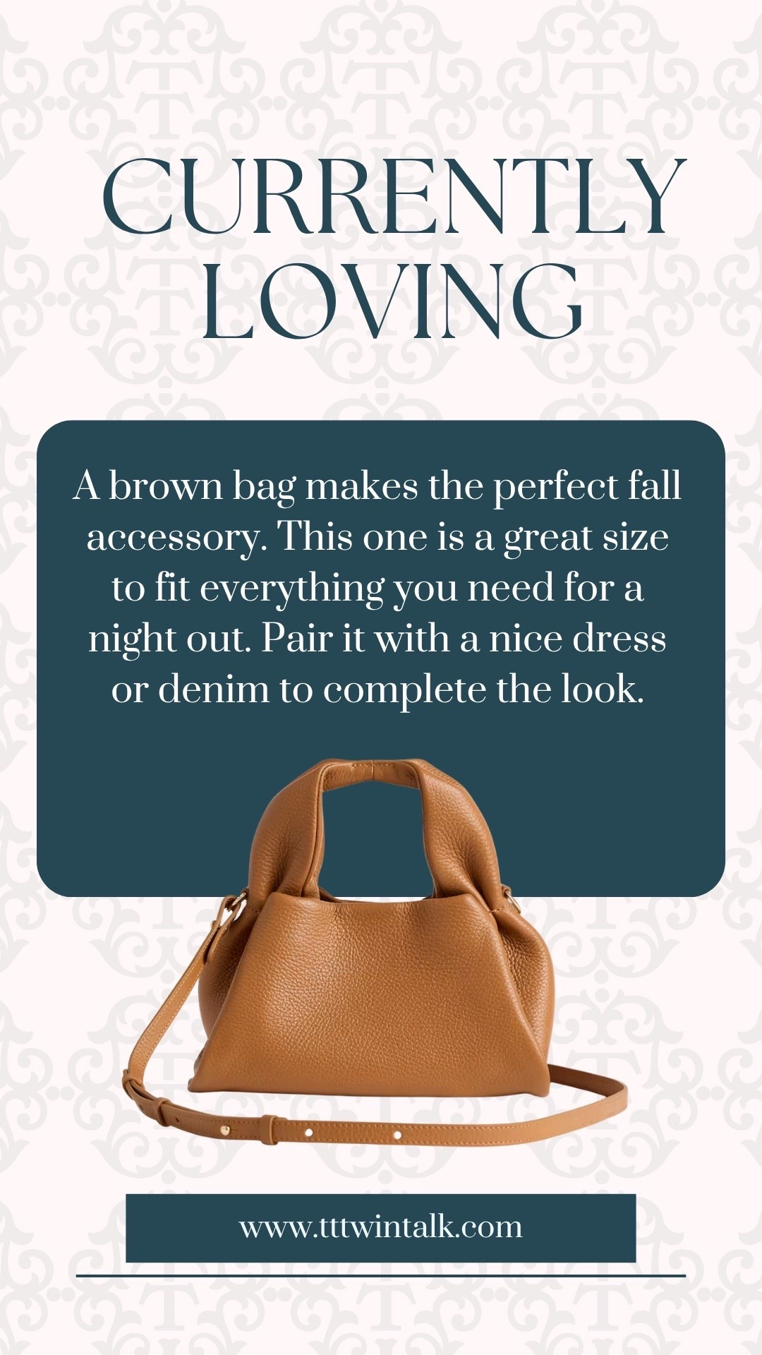A brown bag makes the perfect fall accessory. This one is a great size to fit everything you need for a night out. Pair it with a nice dress or denim to complete the look.

#LTKSeasonal #LTKOver40 #LTKBeauty