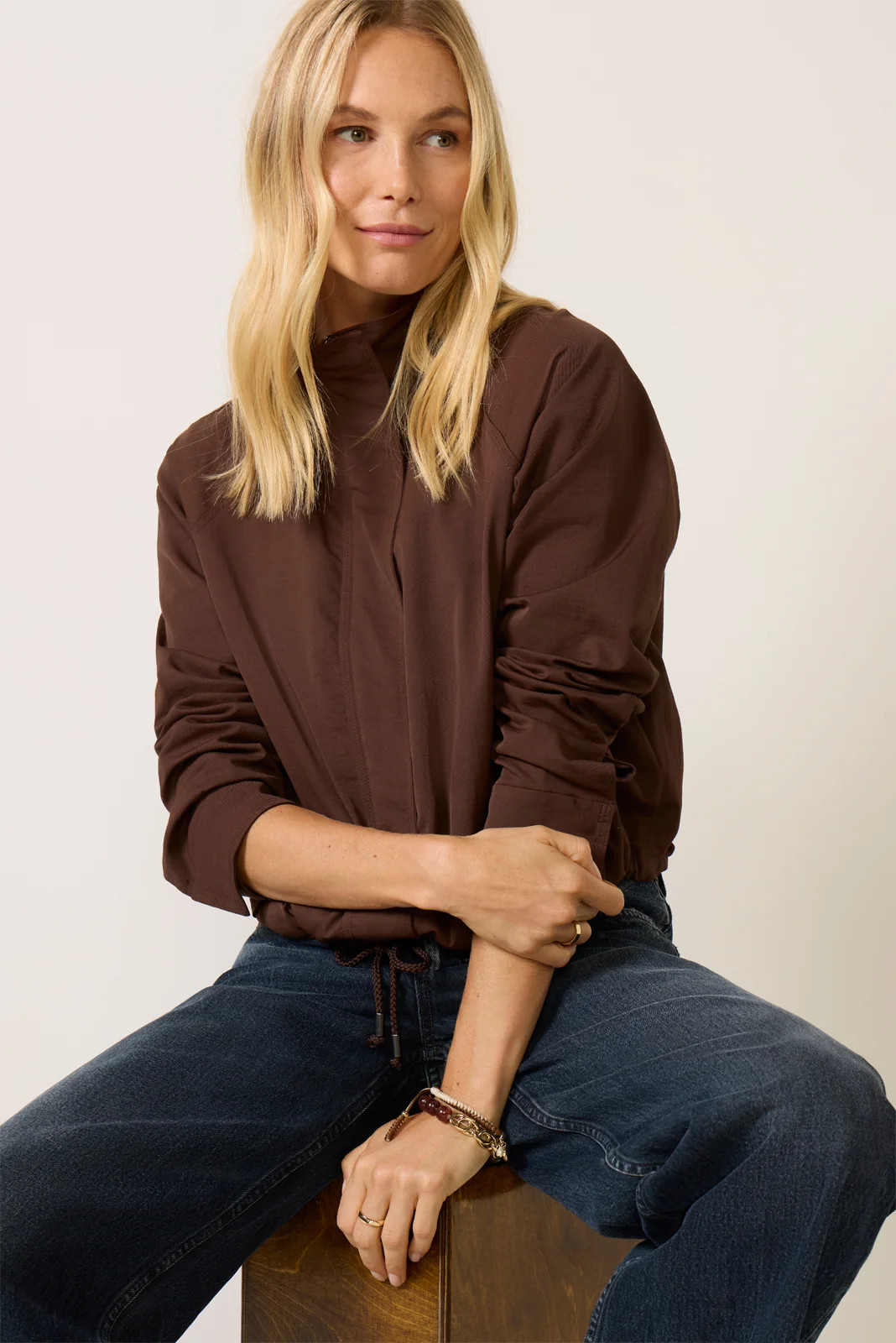 Collins Long Sleeve Raglan Bomber | Evereve