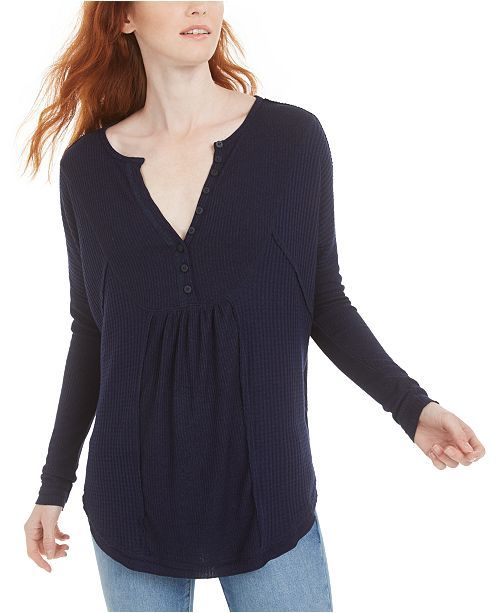 Free People Leo Henley Thermal Top & Reviews - Tops - Women - Macy's | Macys (US)