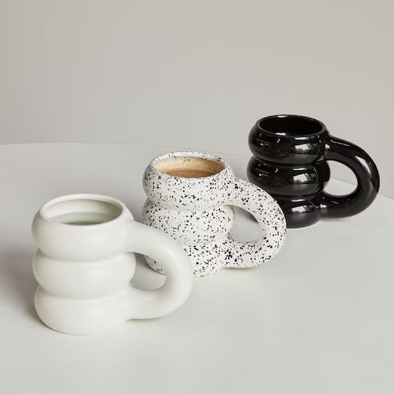 Nordic Coffee Cups With Big Handgrip Modern Drinkware | Etsy | Etsy (US)