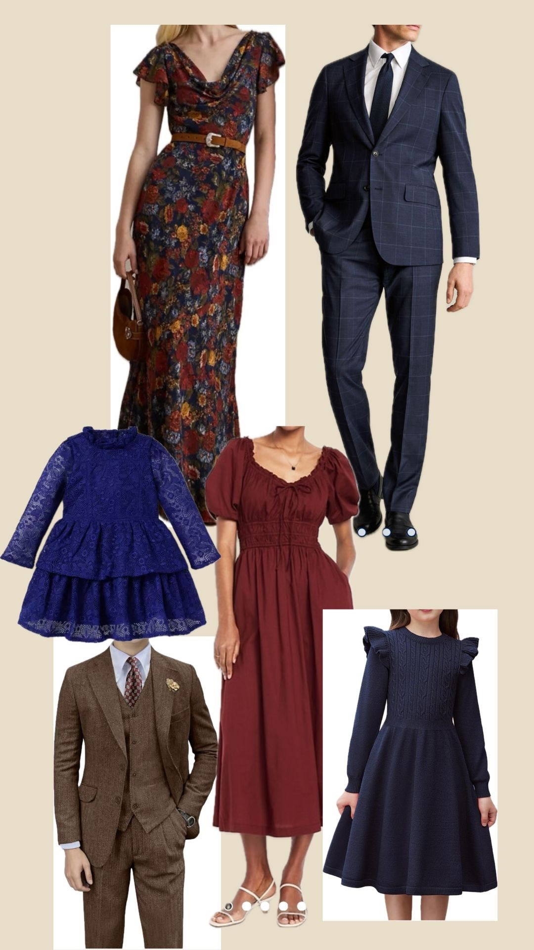 Family photo planning. I usually pick 3 colors and keep the palette to those colors- this was burgundy, navy and brown  

#LTKHome #LTKKids