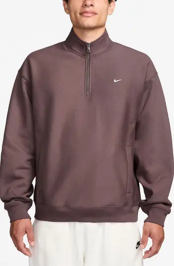 Solo Swoosh Fleece Quarter Zip Pullover | Nordstrom