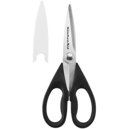 KitchenAid All Purpose Kitchen Shears with Protective Sheath Durable Stainless Steel Scissors, Dishwasher Safe, Soft Grip Comfort Handle, 8.72 Inch, Black | Walmart (US)
