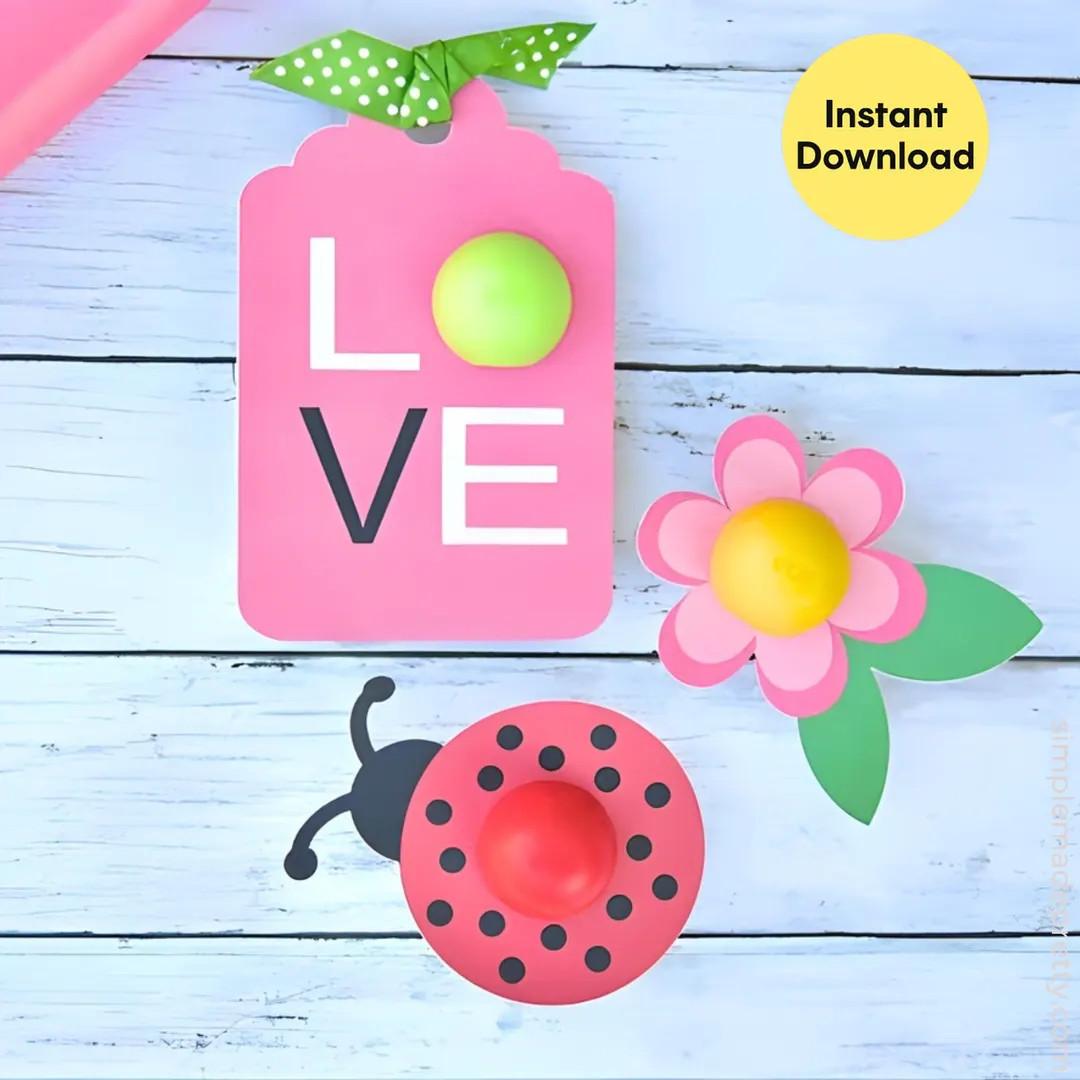 Valentine EOS Lip Balm Cards Printable | Classroom Valentines | SVG PDF for Cricut & Hand Cutting... | Etsy (US)