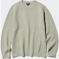 Uniqlo - Washable Milano Ribbed Crew Neck Jumper - Green - 3XL | UNIQLO (UK)