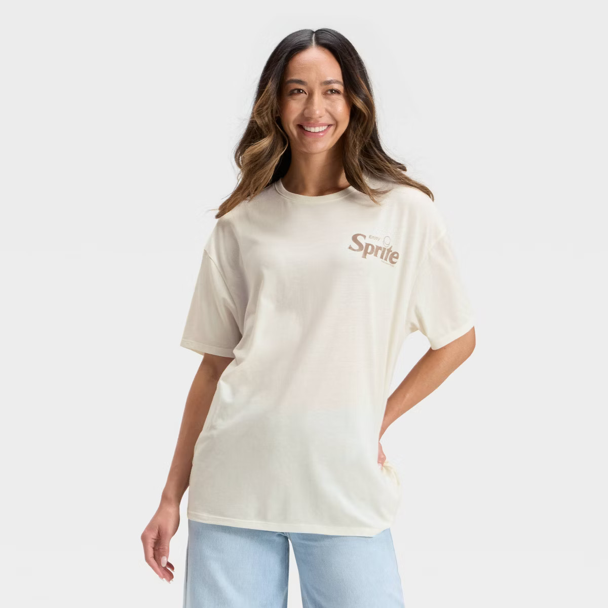 Women's Sprite Oversized Short Sleeve Graphic T-Shirt - Off-White | Target