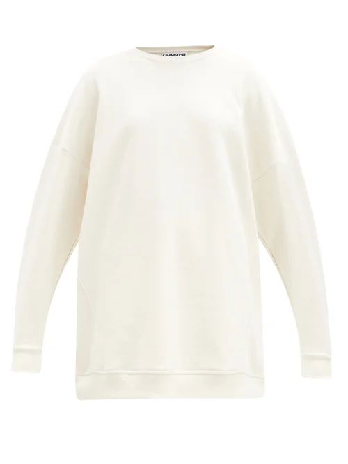 Ganni - Software Recycled Cotton-blend Sweatshirt - Womens - Cream | Matches (US)