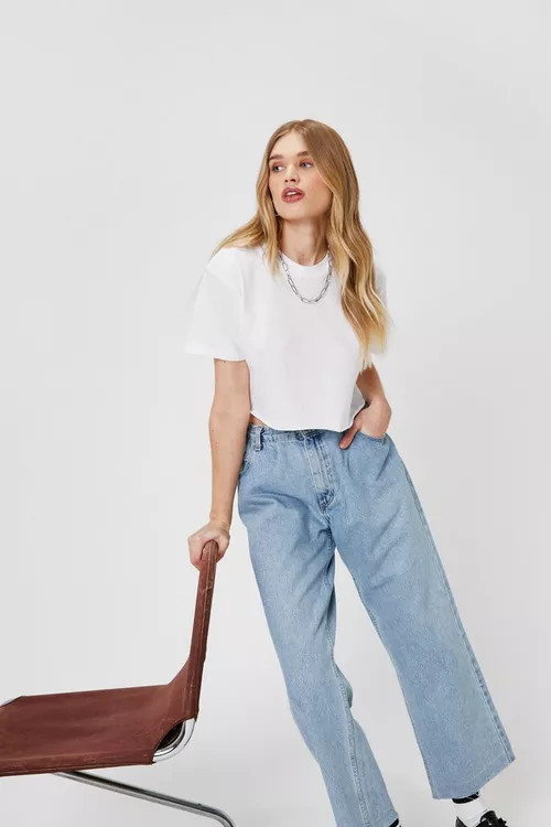 Cropped Crew Neck Short Sleeve T-Shirt | Nasty Gal (US)