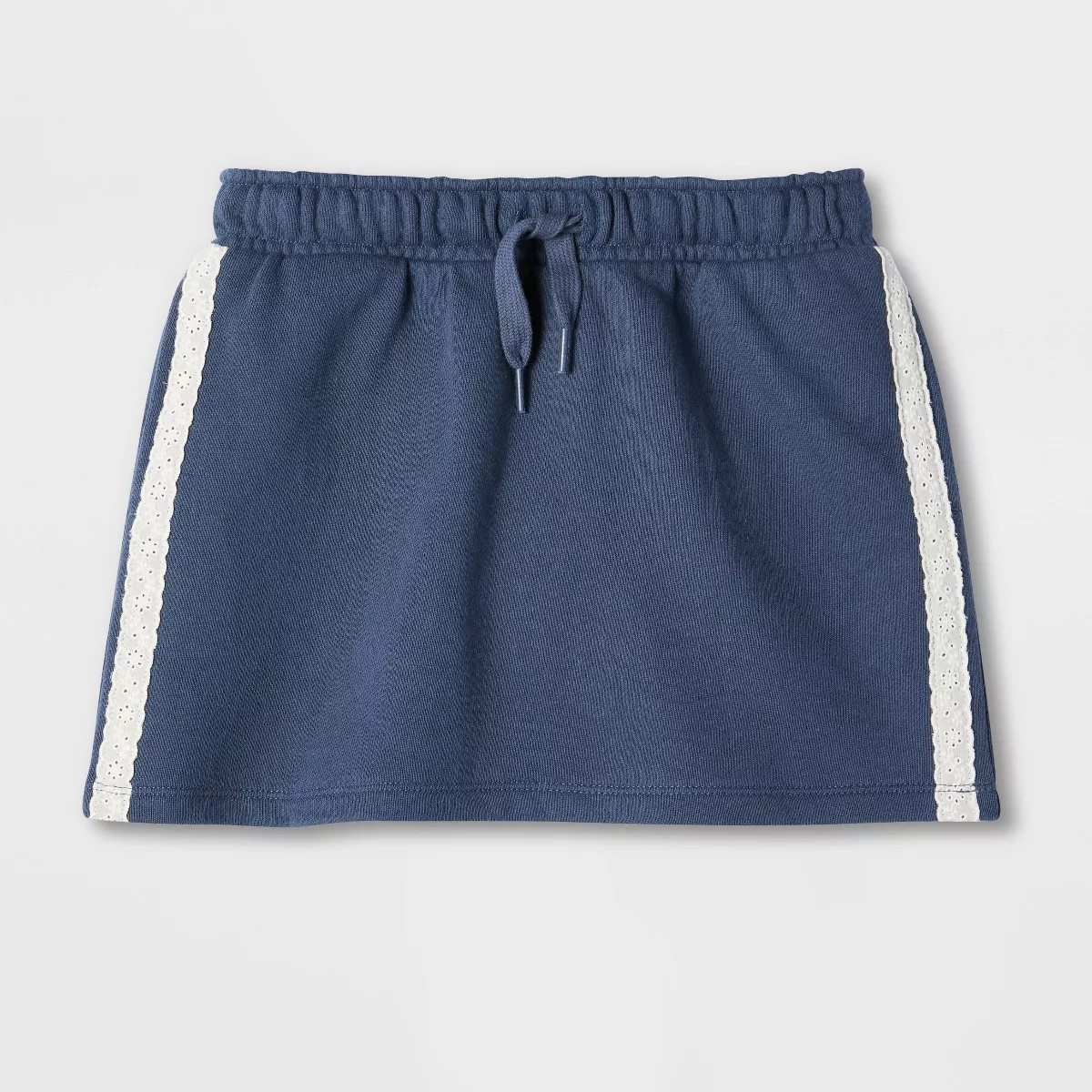 Girls' French Terry Lace Trim Pull-On Skort - Cat & Jack\u2122 Deep Blue M | Target